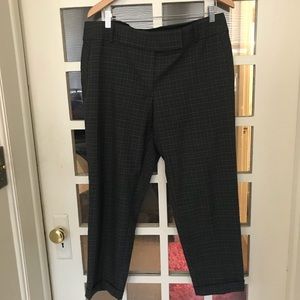 Grey plaid cuffed ankle pants